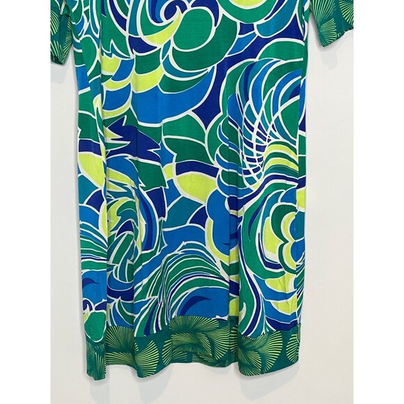 Lucidez Women’s XS (2) Green Blue Boho Shift Mini Dress - Picture 10 of 12